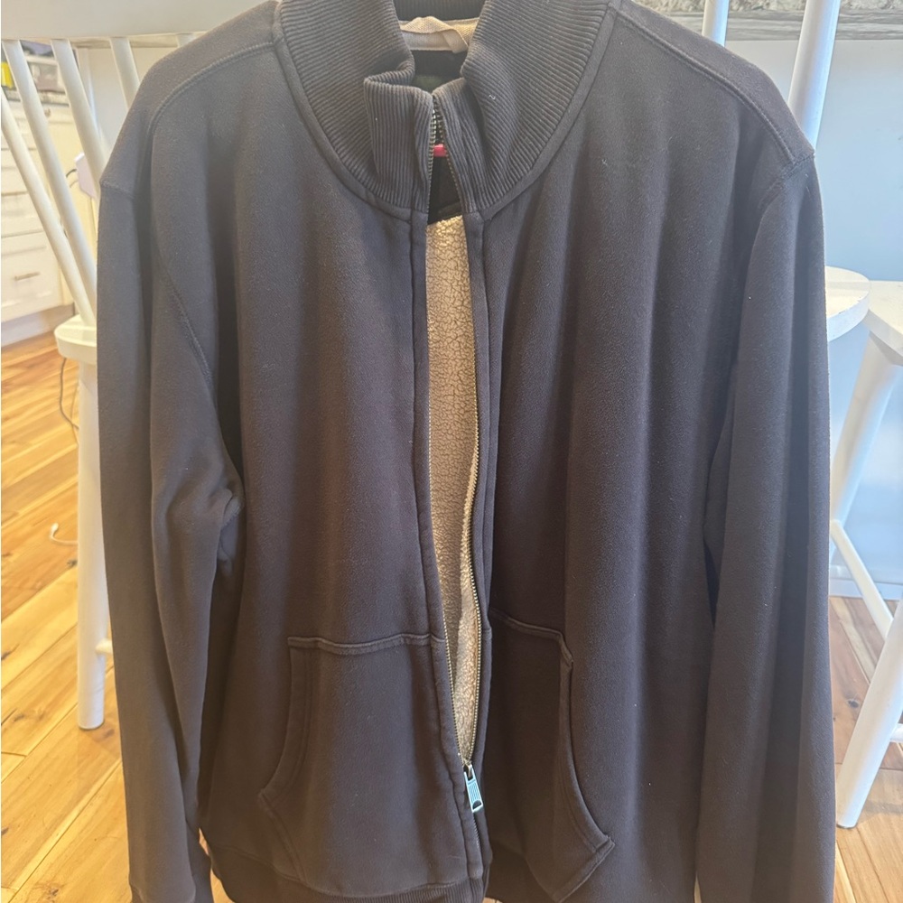 Men's Black Full-Zip Sweater